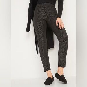 High-Waisted Pixie Foil-Dot Ankle Pants